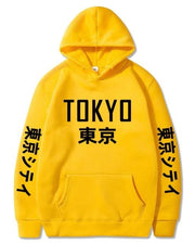 TOKYO HARAJUKU JAPAN STYLE - HOODIE Neko-San Gelb M 