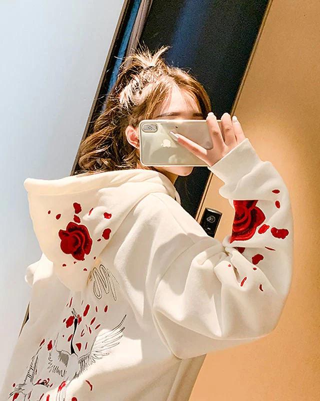 SAKURA KRANICH JAPAN STYLE - HOODIE Streetwear Neko-San 