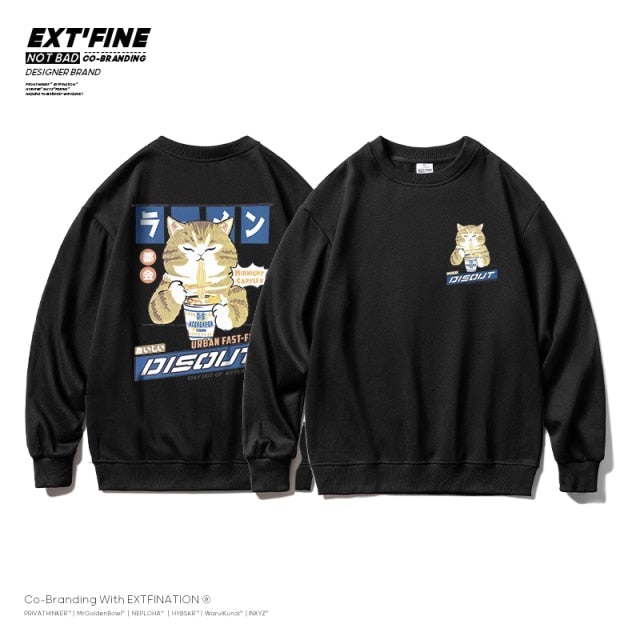 EXTFINE Z HARAJUKU JAPAN STYLE - SWEATER Neko-San Black 2 M 