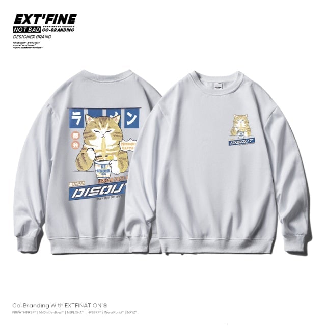 EXTFINE Z HARAJUKU JAPAN STYLE - SWEATER Neko-San White M 