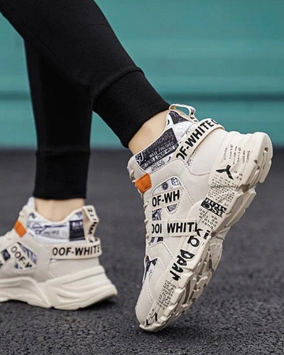 Men&#39;s Shoes Trainers Walking Man Shoe Spring Men Sports Shoes High top White Sneakers Streetwear Comfortable Chunky Sneakers Neko-San 